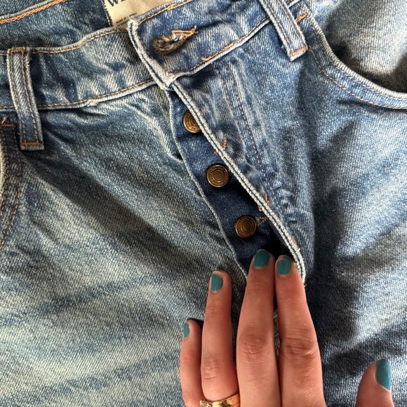 Free People We The Free Good Luck Mid-Rise Barrel Jeans Ultra Light Beam Size 29 - Picture 4 of 10